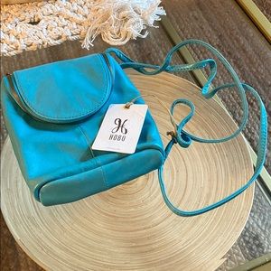 HOBO Fern Leather Crossbody in AQUA-NWT never used